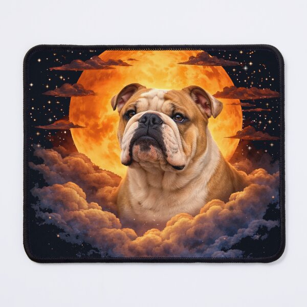 Item preview, English Bulldog Moon Art – Bulldog Memorial Art Dog Lover Gift designed and sold by PixelsPaws.