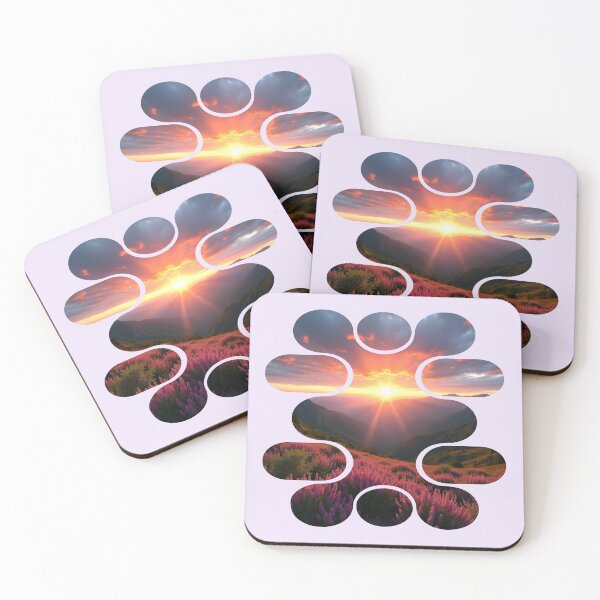 Item preview, Golden Hour Blooms - Curved Panel Landscape - Pink Wildflower Mountain designed and sold by PriyaMagic.