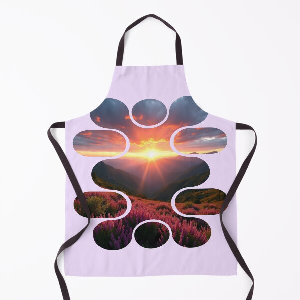 Item preview, Golden Hour Blooms - Curved Panel Landscape - Pink Wildflower Mountain designed and sold by PriyaMagic.