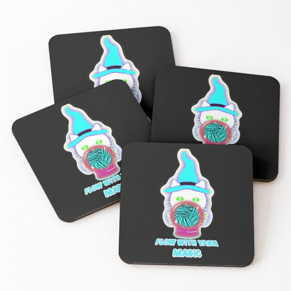 Item preview, Flow With Yarn Magic - Turquoise Cat Sticker Version designed and sold by ArtyWares.