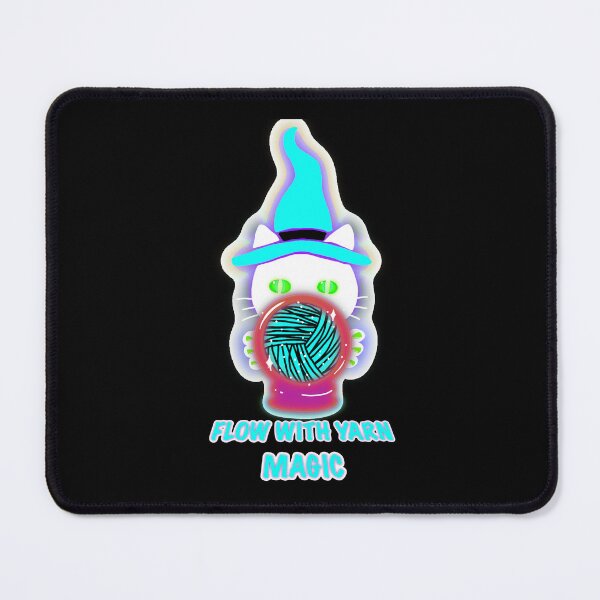 Item preview, Flow With Yarn Magic - Turquoise Cat Sticker Version designed and sold by ArtyWares.