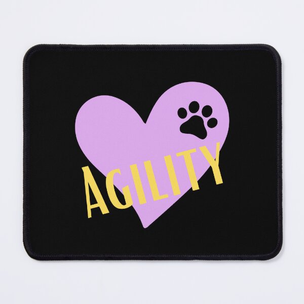 Item preview, Agility in yellow inside a purple heart with a dog's paw designed and sold by PausePapote.