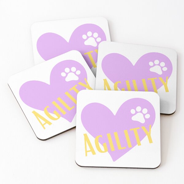 Item preview, Agility in yellow inside a purple heart with a dog's paw designed and sold by PausePapote.