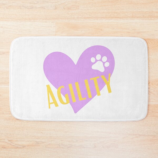 Item preview, Agility in yellow inside a purple heart with a dog's paw designed and sold by PausePapote.