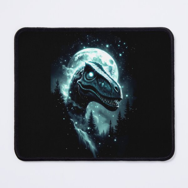 Item preview, Glowing Velociraptor Fantasy Dinosaur Moonlight Art designed and sold by Syrupulse.