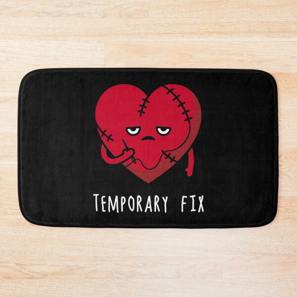 Item preview, Broken Heart “Temporary Fix” – Funny Dark Humor Love Design designed and sold by Ovitees.