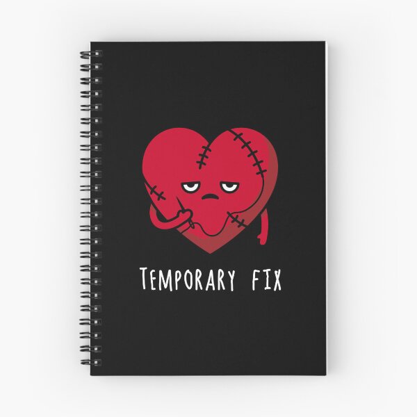 Item preview, Broken Heart “Temporary Fix” – Funny Dark Humor Love Design designed and sold by Ovitees.