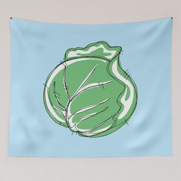 Item preview, Cabbage With blue background  designed and sold by missmann.