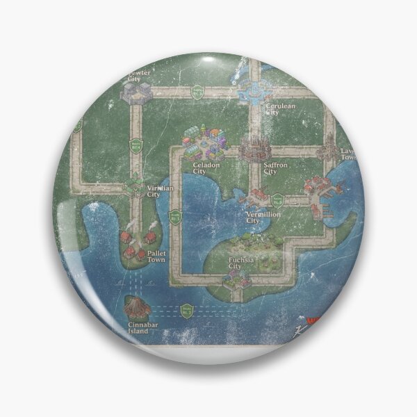 Item preview, Kanto region map - Fantasy national park collection designed and sold by Nerdventure.