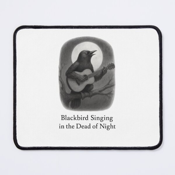 Item preview, Blackbird Singing in the Dead of Night – Guitar Playing Bird Illustration | Beatles Inspired Art | Acoustic Music Design designed and sold by Donsean22.
