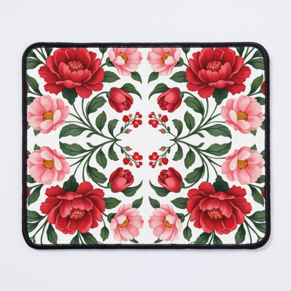 Item preview, Elegant Floral Pattern Symmetric Red Flower Decorative Design designed and sold by PunchDrop.
