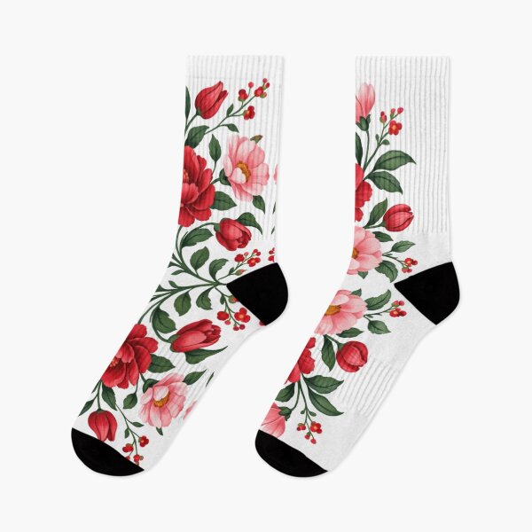 Item preview, Elegant Floral Pattern Symmetric Red Flower Decorative Design designed and sold by PunchDrop.