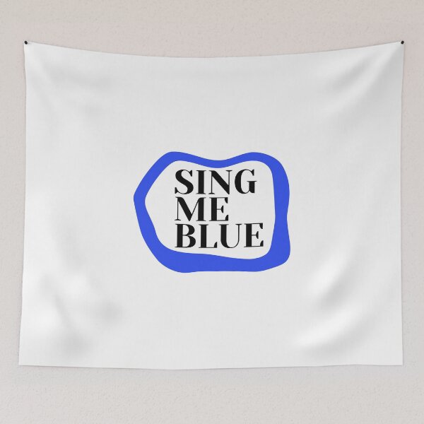 Item preview, Sing Me Blue Musical Lips Typography Badge designed and sold by LekkieStudioArt.