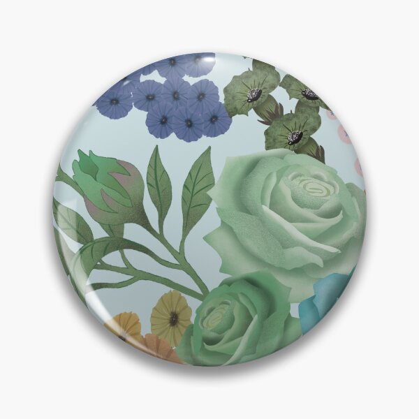 Item preview, Hand drawn Abundant floral on soft pink designed and sold by phatlizzardart.