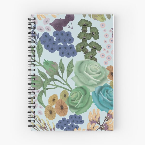 Item preview, Hand drawn Abundant floral on soft pink designed and sold by phatlizzardart.
