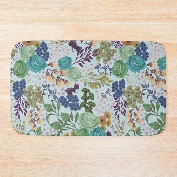 Item preview, Hand drawn Abundant floral on soft pink designed and sold by phatlizzardart.