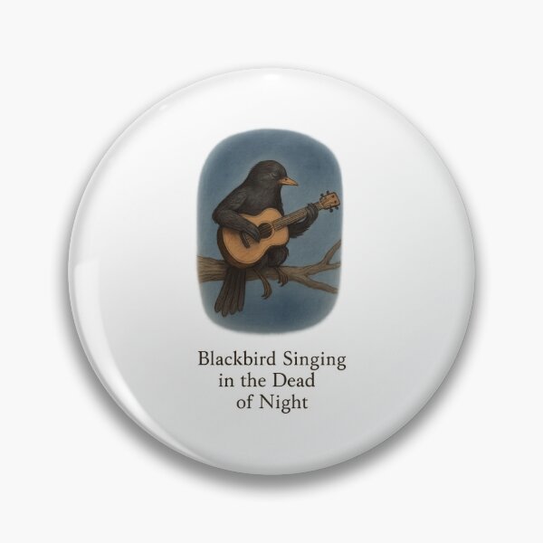 Item preview, Blackbird Singing in the Dead of Night – Guitar Playing Bird Illustration | Beatles Inspired Art | Acoustic Music Design - The White Album designed and sold by Donsean22.