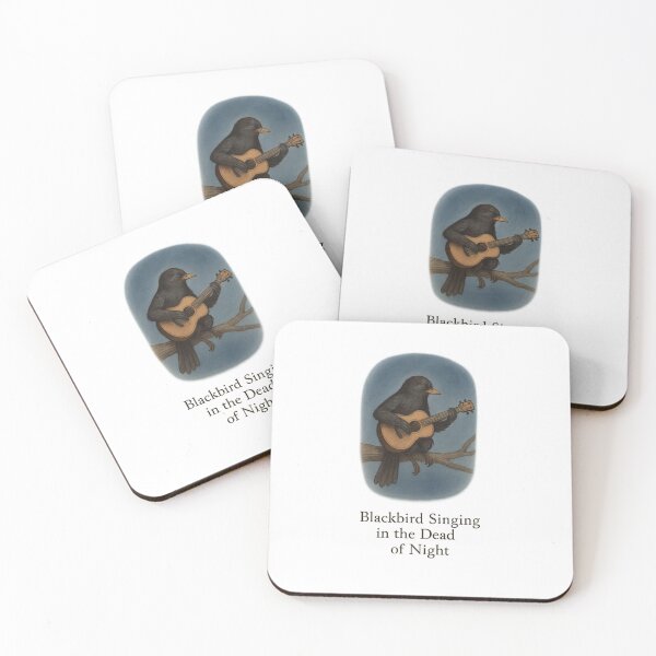 Item preview, Blackbird Singing in the Dead of Night – Guitar Playing Bird Illustration | Beatles Inspired Art | Acoustic Music Design - The White Album designed and sold by Donsean22.