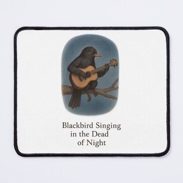 Item preview, Blackbird Singing in the Dead of Night – Guitar Playing Bird Illustration | Beatles Inspired Art | Acoustic Music Design - The White Album designed and sold by Donsean22.