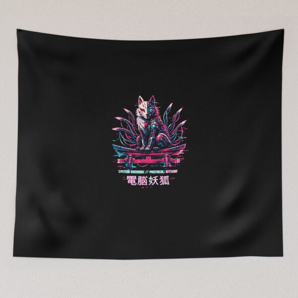 Item preview, Cyberpunk Kitsune Fox Glitch Art designed and sold by WildBoysShop.
