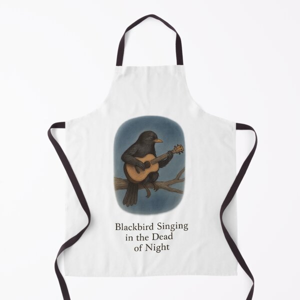 Item preview, Blackbird Singing in the Dead of Night – Guitar Playing Bird Illustration | Beatles Inspired Art | Acoustic Music Design - The White Album designed and sold by Donsean22.