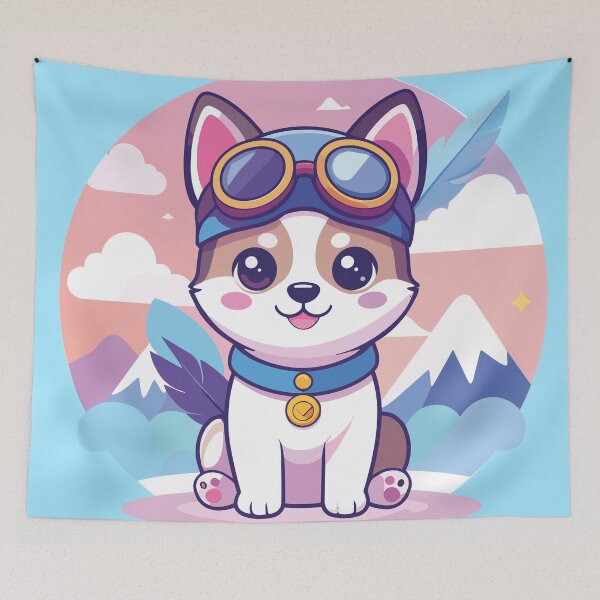 Item preview, Cute Kawaii Explorer Dog with Snow Goggles designed and sold by BestChoiceService.