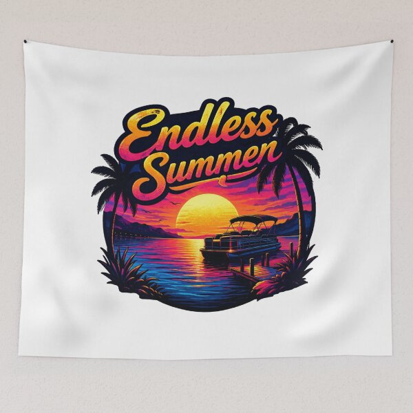 Item preview, Endless Summer Lake Life Retro Sunset Pontoon Vibes designed and sold by CrazyGirlllc.