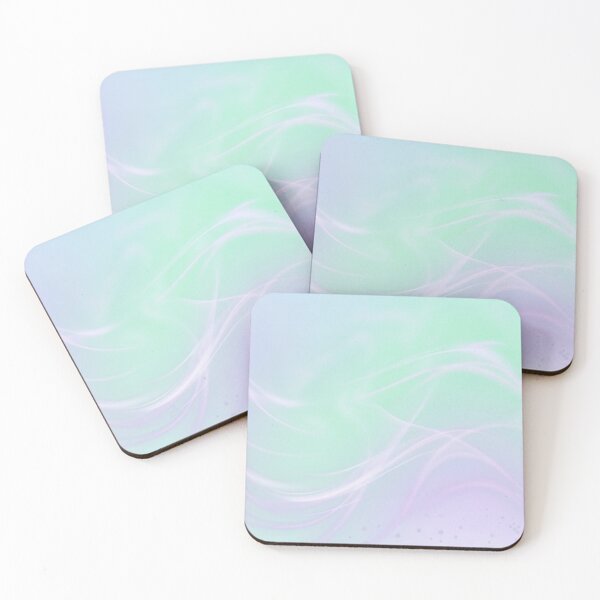 Item preview, Pastel Iridescent Dream Waves Abstract Neon Light Mint Purple designed and sold by Kate1art.