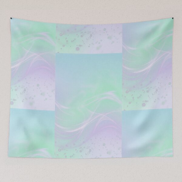 Item preview, Pastel Iridescent Dream Waves Abstract Neon Light Mint Purple designed and sold by Kate1art.