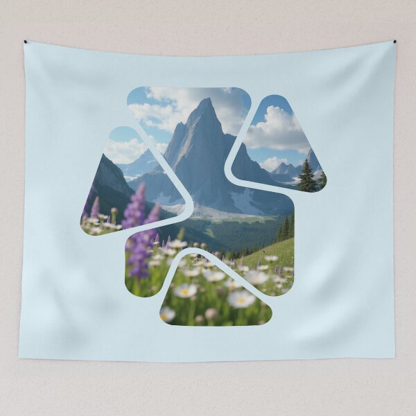 Item preview, Peak Prism Mountain Landscape - Abstract Geometric Meadows designed and sold by PriyaMagic.