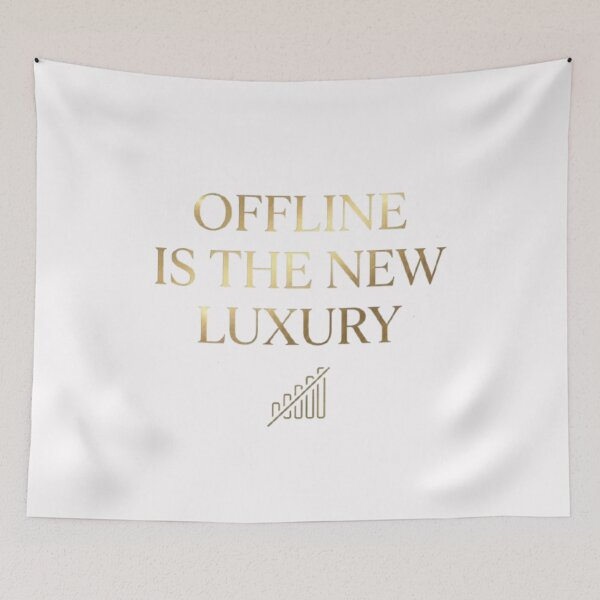 Item preview, Offline Is The New Luxury Minimalist Aesthetic Quote Design designed and sold by agaa-vibes-studio.