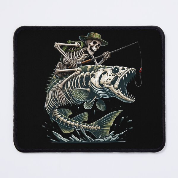 Item preview, Skeleton fisherman and monster fish – Dark Fishing Art Design designed and sold by WildBoysShop.
