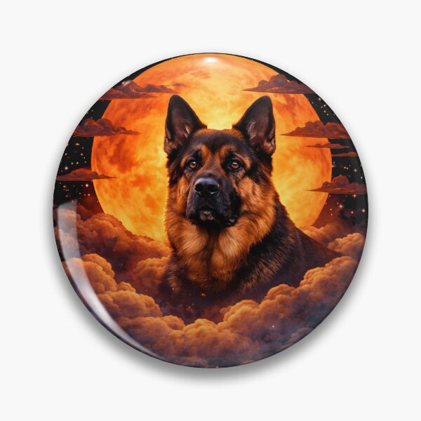 Item preview, German Shepherd Moon Art – German Shepherd Memorial Art Dog Lover Gift designed and sold by PixelsPaws.