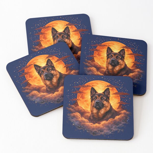 Item preview, German Shepherd Moon Art – German Shepherd Memorial Art Dog Lover Gift designed and sold by PixelsPaws.