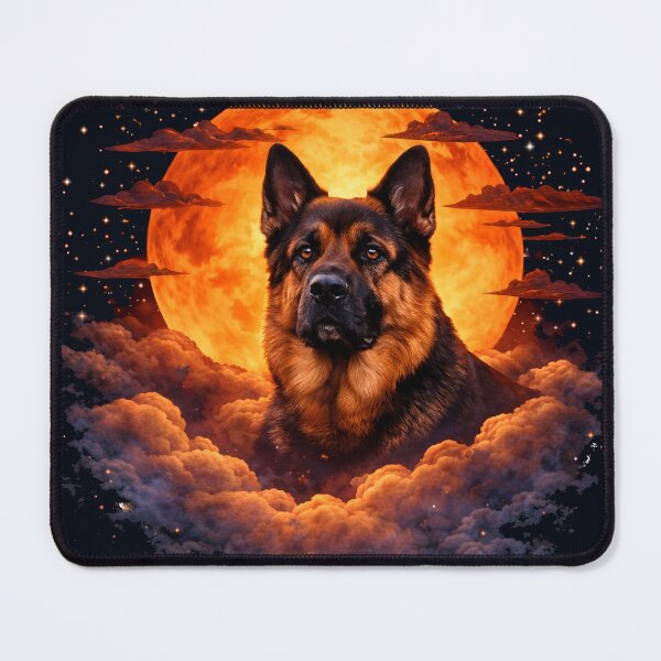 Item preview, German Shepherd Moon Art – German Shepherd Memorial Art Dog Lover Gift designed and sold by PixelsPaws.