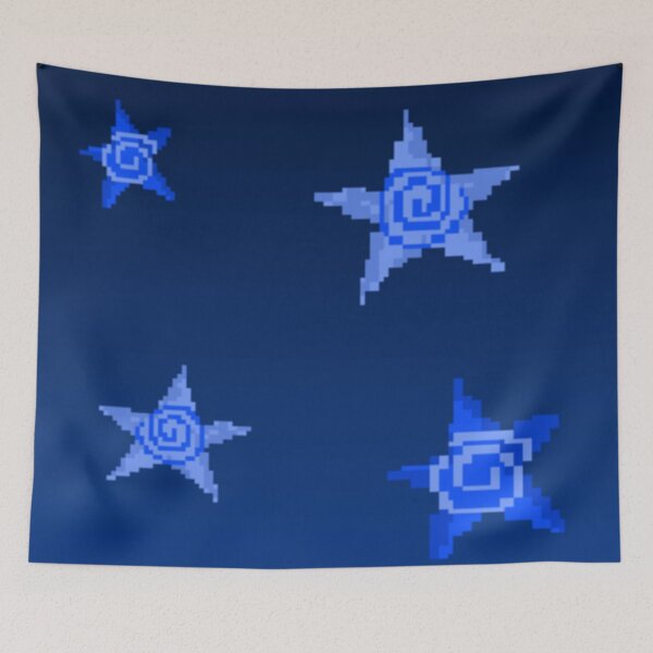 Item preview, Blue background print with stars. Pixel art. designed and sold by YaroshMaria.