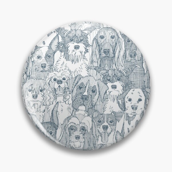 Item preview, dogs aplenty bluestone white designed and sold by scrummy.