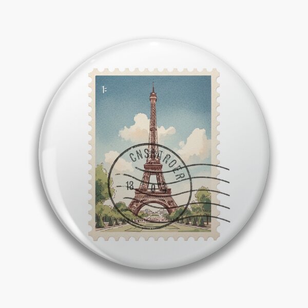 Item preview, Eiffel Tower Vintage postage Stamp designed and sold by bloom-moon.