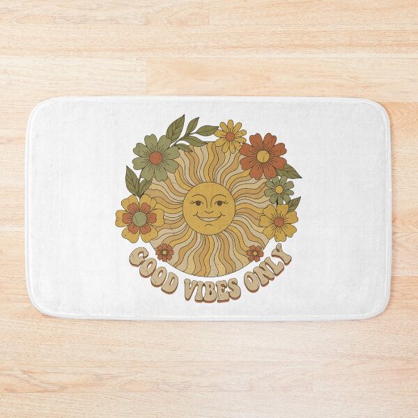 Item preview, Good Vibes Only Groovy 70s Floral Sun Artwork designed and sold by chattsuede.