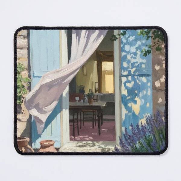 Item preview, Provence Doorway Scene | French Countryside Entrance with Lavender Painting designed and sold by CARRAANN.
