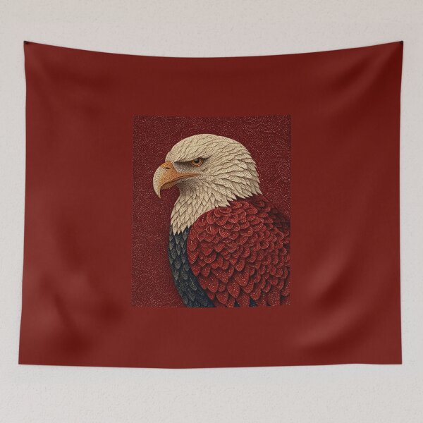 Item preview, Bald Eagle Pattern Design on Red Background designed and sold by daila70.