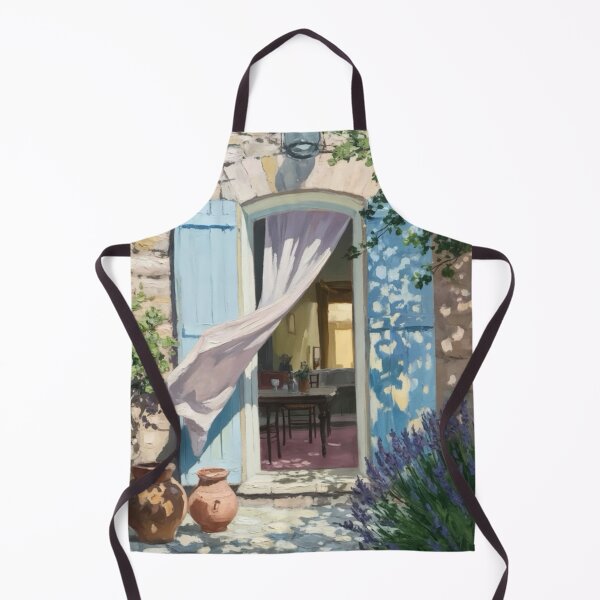 Item preview, Provence Doorway Scene | French Countryside Entrance with Lavender Painting designed and sold by CARRAANN.