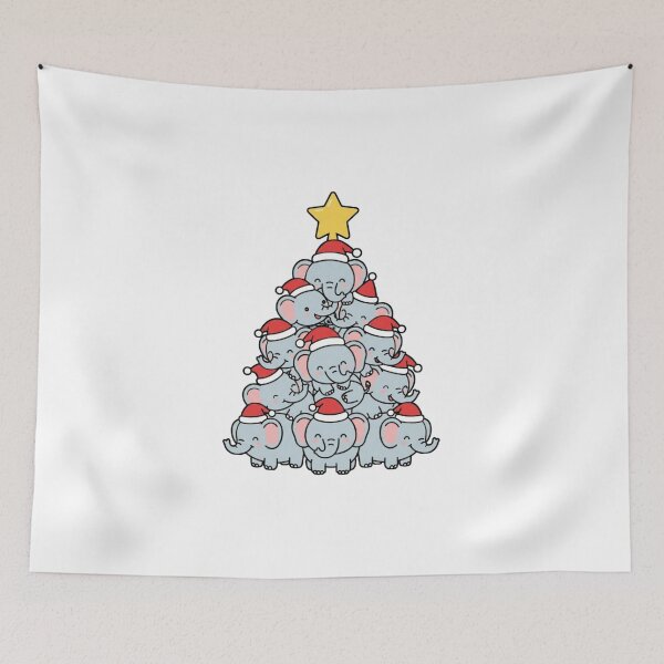 Item preview, Charming Baby Elephant Christmas Tree Holiday designed and sold by chattsuede.