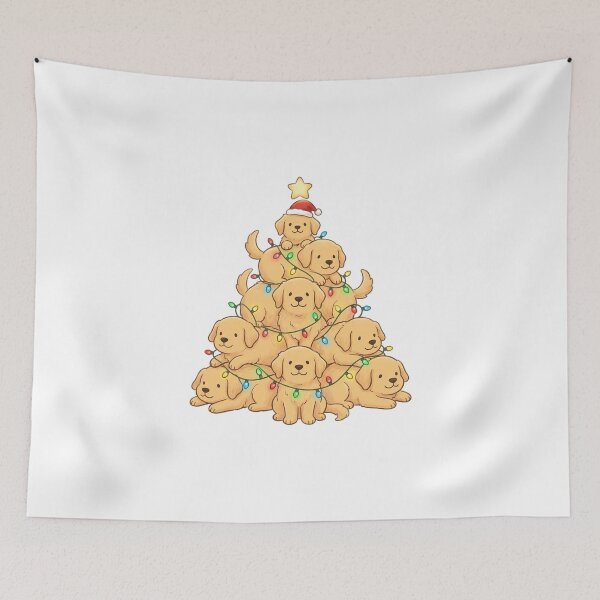 Item preview, Adorable Golden Retriever Christmas Tree Stack designed and sold by chattsuede.