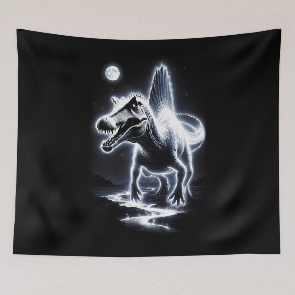 Item preview, Glowing Spinosaurus Dinosaur Mystical Night Fantasy Art designed and sold by Syrupulse.