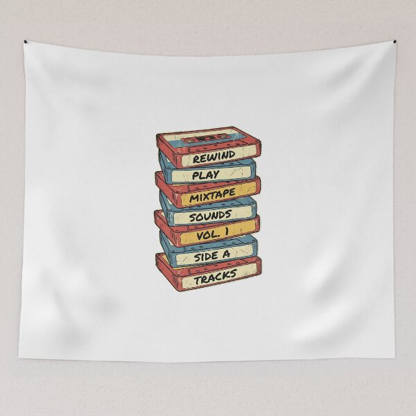 Item preview, Retro 90s Cassette Tape Stack Vintage Mixtape Culture designed and sold by chattsuede.