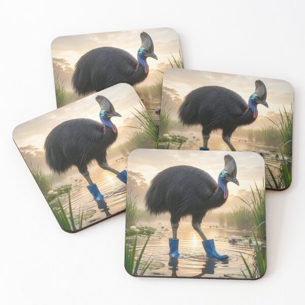 Item preview, Cassowary Wades in Rain Boots designed and sold by Tridentulus.