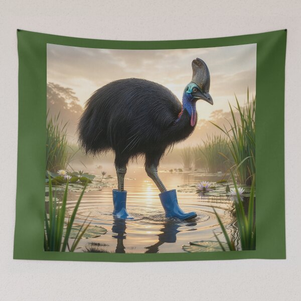 Item preview, Cassowary Wades in Rain Boots designed and sold by Tridentulus.