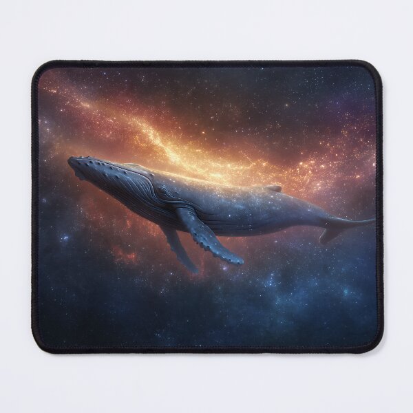 Item preview, Humpback Whale Gliding Through Golden Galaxy Nebula designed and sold by EK-World.