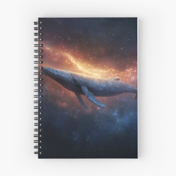 Item preview, Humpback Whale Gliding Through Golden Galaxy Nebula designed and sold by EK-World.